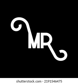 MR letter logo design. M R