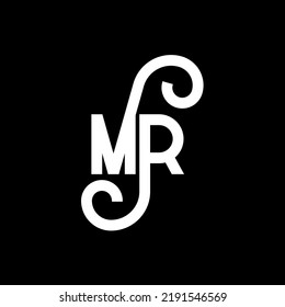 MR letter logo design. M R