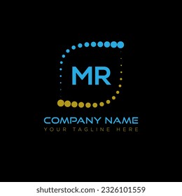 MR letter logo design on black background. MR creative initials letter logo concept. MR unique design.
