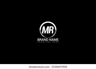 MR letter logo design on black background. MR creative initials letter logo concept. MR unique design