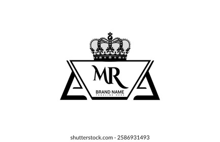 MR letter logo design on black background. MR creative initials letter logo concept. MR unique design