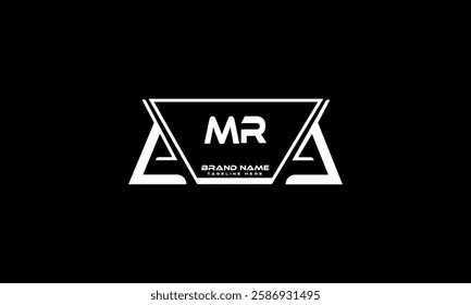 MR letter logo design on black background. MR creative initials letter logo concept. MR unique design