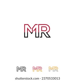 Logotipo de letra, plantilla vectorial de diseño del logotipo de mr