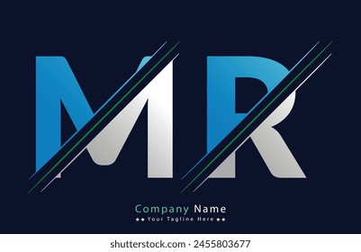 MR Letter logo design vector template.
