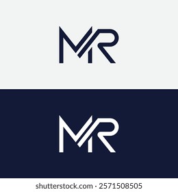 MR letter logo icon design. Classic style luxury initials monogram.
