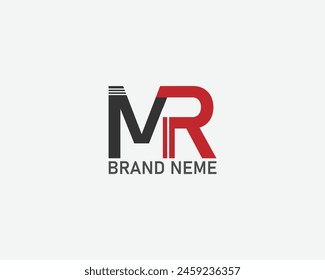 MR letter logo symbol shapes illustration Company business logo template 