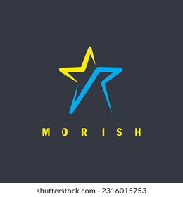 MR letter star icon vector concept design for branding web template