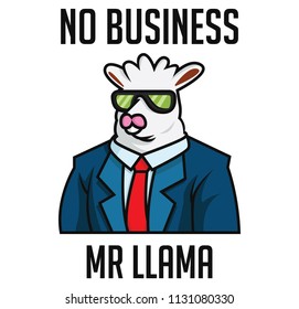 mr llama business character vector