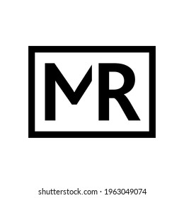 MR logo design on white. Vector illustration. Trend logo