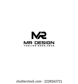 MR logo design. Vector illustration.