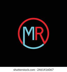 Diseño de logo MR. Ilustración vectorial