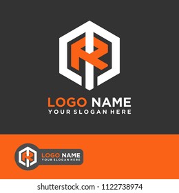 MR logo letter initial, Abstract polygonal Background Logo,