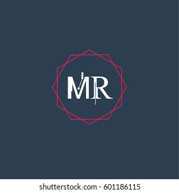 mr logo letter initial, Abstract Polygonal Background Logo, design for Corporate Business Identity,flat icon, Alphabet letter