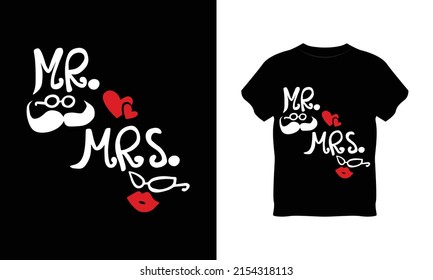 Mr. love Mrs. typography t shirt design