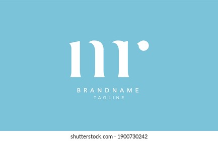 MR Lowercase Letter Initial Icon Logo Design Vector Illustration