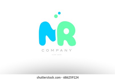 MR M R alphabet letter blue green logo vector creative company icon design template modern dots