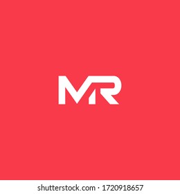 MR M R Letter Logo Design in red Colors. Creative Modern Letters Vector Icon Logo Illustration.