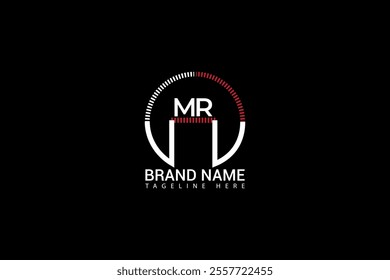 MR M R letter logo design. Initial letter MR linked circle uppercase monogram logo red and blue. MR logo, M R design. mr, m r