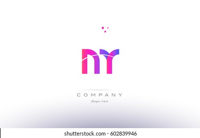 mr m r  pink purple modern creative gradient alphabet company logo design vector icon template