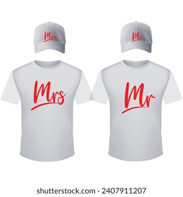 Mr Married Wedding Hubby Mr and Mrs Shirt Design