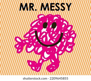 MR MESSY t shirt graphic design vector illustration \