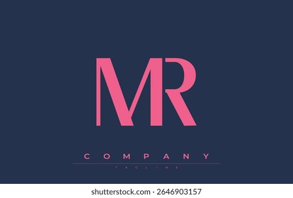 MR Modern Initials Logo Design. Branding logo with stylized initials showcasing bold design and modern aesthetic. Ideal for professional business branding or creative projects focusing on minimalistic