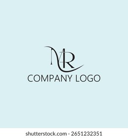 Projeto do logotipo da empresa do monograma MR