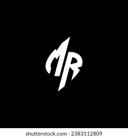 MR-Monogramm-Begleitlogo-Design mit coolem Formkonzept in Vektorgrafik