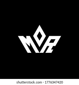 MR monogram logo with crown shape luxury style design template