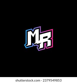 MR monogram logo design with abstract shape concept in vector