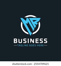 MR Monogram. Modern Initials MR Letter Logo Design with Blue and White Circle. MR Icon for Business Branding and Professional Identity