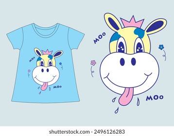 Mr moo theme girl dress design