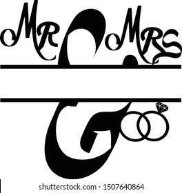 Mr and Mrs banner, greeting design