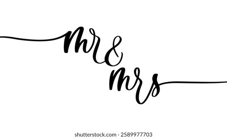 MR and MRS black vector brush calligraphy banner.