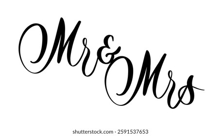 MR and MRS black vector brush calligraphy banner.