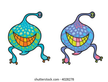 mr. and mrs. blobs (vector) - cartoon illustration