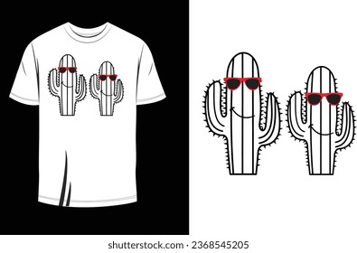 Mr and Mrs Cactus Awesome T Shirt Design Vector