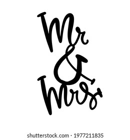 Mr and mrs cake topper. Hand lettering