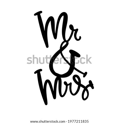 Mr and mrs cake topper. Hand lettering