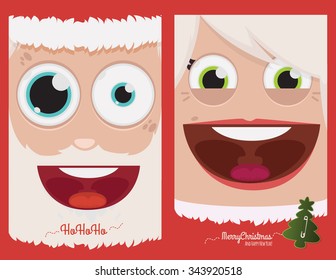 Mr & Mrs Claus vector illustration