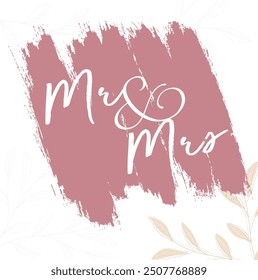 Mr and mrs color background leaves flower