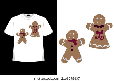 El Sr. y la Sra. Cookie navidad diseño de camisetas navideñas. Feliz Día de Navidad Diseño de camisetas bueno para ropa, tarjeta de saludo, afiche y diseño de tazas.