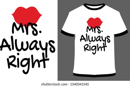 Mr and Mrs couple t-shirt vector design illustration, it can use for label, logo, sign, sticker for printing for the family t-shirt.