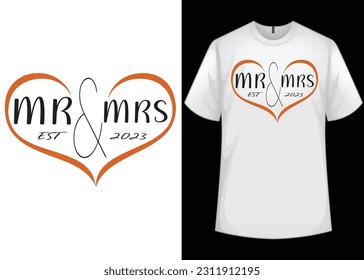 Mr Mrs Couple Tshirt Vector Design 