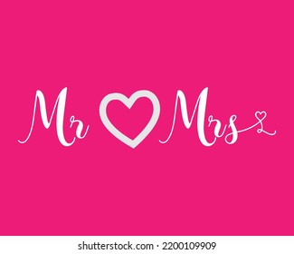 Mr and Mrs Creative Letters Shape Design