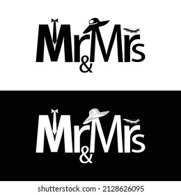 Mr. and Mrs. creative minimal latter mark logo