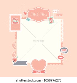 Mr and Mrs digital scrapbook photo layout