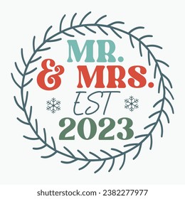 Mr mrs Est 2023 retro t shirt