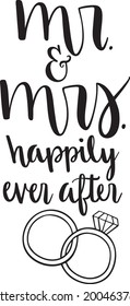 Mr and Mrs Happily Ever After Vector