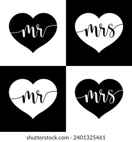 Mr and mrs hearts design template